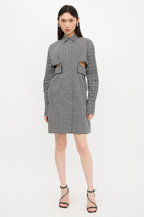 Givenchy Printed Cut Out Shirt Dress