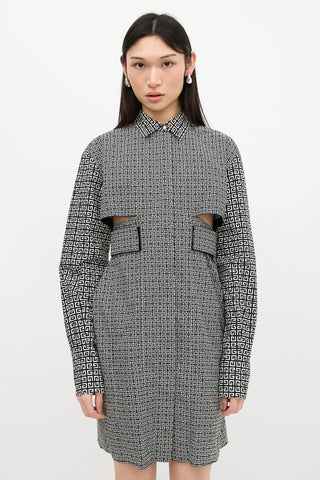 Givenchy Printed Cut Out Shirt Dress