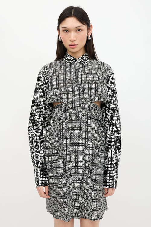Givenchy Printed Cut Out Shirt Dress