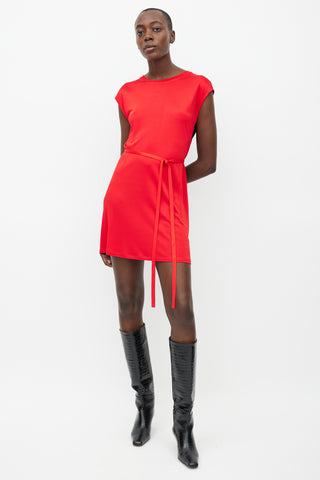 Givenchy Red & Black Belted Dress
