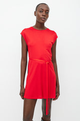 Givenchy Red & Black Belted Dress