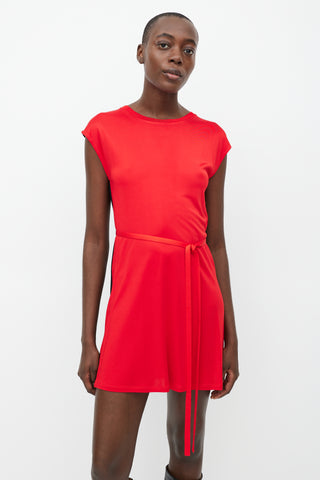 Givenchy Red & Black Belted Dress
