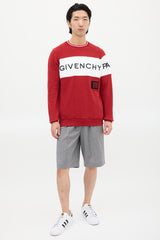 Givenchy Red & Black Embroidered Logo Sweatshirt