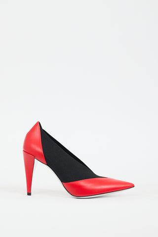 Givenchy Red & Black Leather Gusset Heel