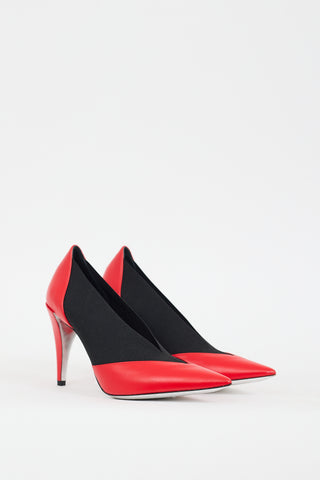 Givenchy Red & Black Leather Gusset Heel