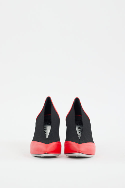 Givenchy Red & Black Leather Gusset Heel