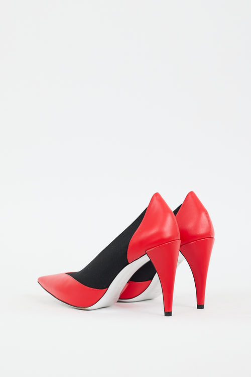 Givenchy Red & Black Leather Gusset Heel