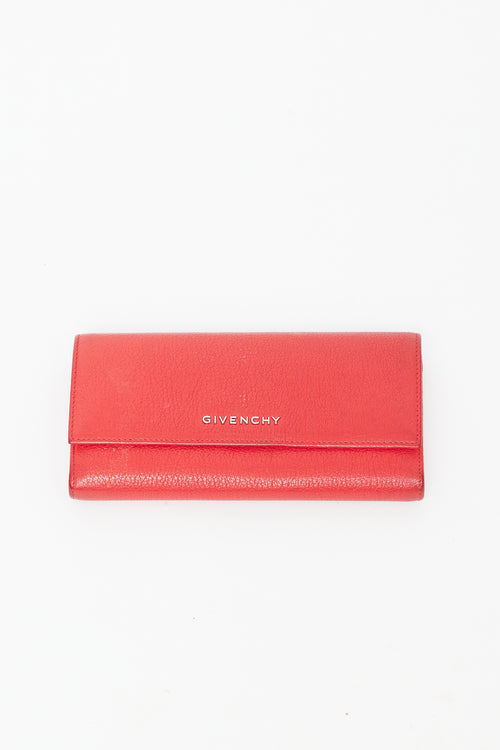 Givenchy Red Leather Bifold Wallet