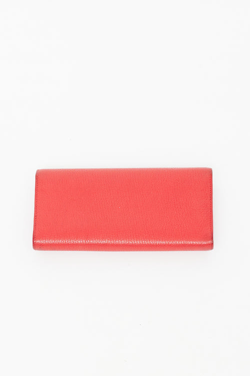 Givenchy Red Leather Bifold Wallet