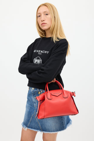 Givenchy Red Leather Small Antigona Bag