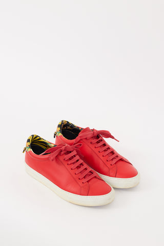 Givenchy Red & Multicolour Leather Urban Street Low Sneaker