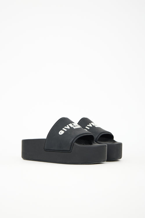 Givenchy Rubber Logo Platform Slide