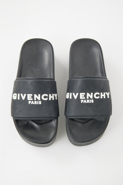 Givenchy Rubber Logo Platform Slide