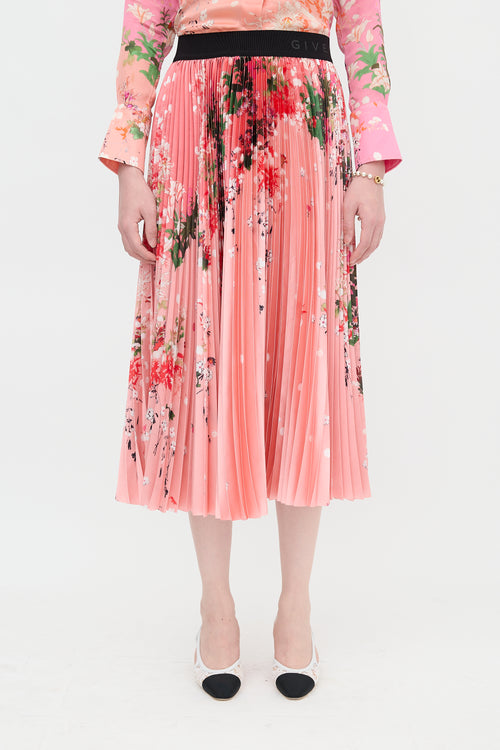 Givenchy Satin Pleated Skirt