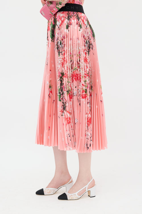 Givenchy Satin Pleated Skirt