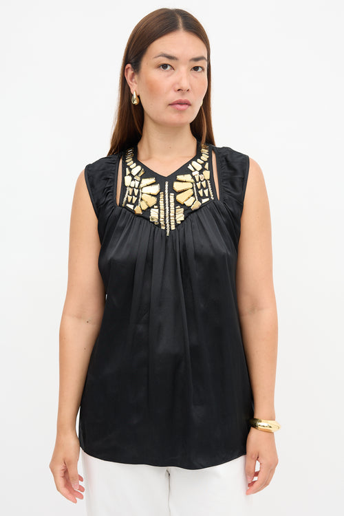 Givenchy Silk Embellished Tank Top