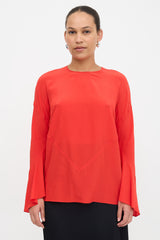 Givenchy Silk Bell Sleeve Blouse