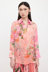 Givenchy Silk Satin Floral Shirt