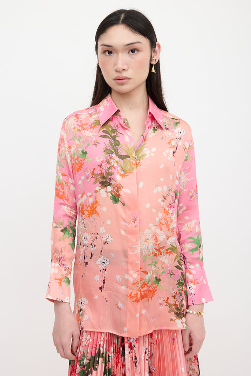 Givenchy Silk Satin Floral Shirt