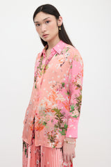 Givenchy Silk Satin Floral Shirt