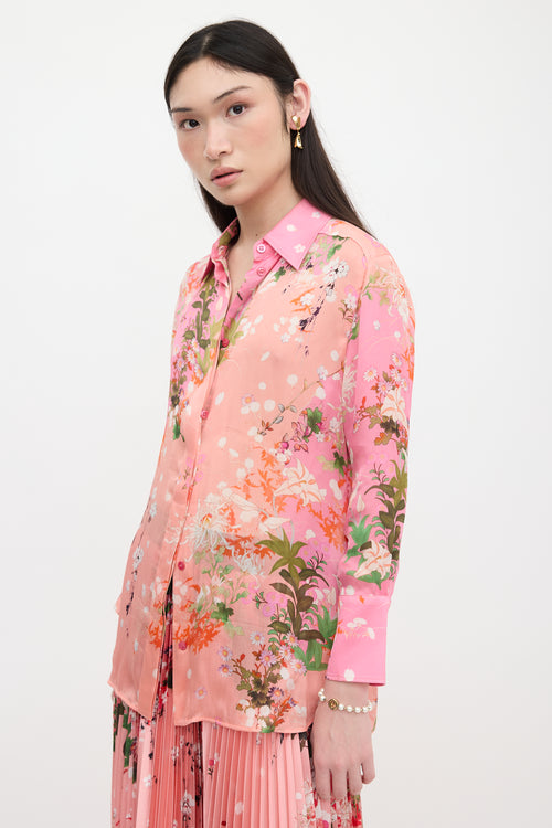 Givenchy Silk Satin Floral Shirt