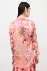 Givenchy Silk Satin Floral Shirt