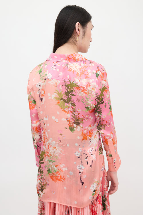 Givenchy Silk Satin Floral Shirt