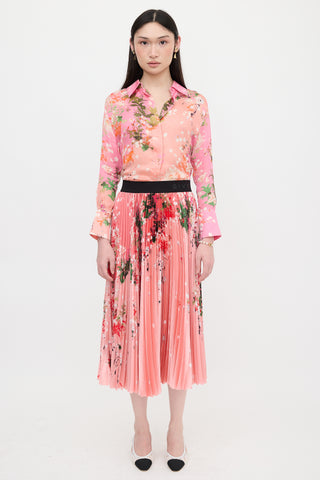 Givenchy Satin Pleated Skirt
