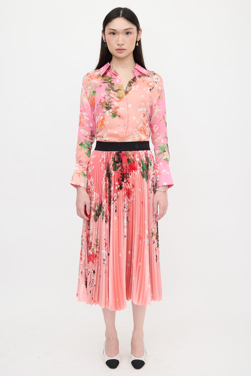 Givenchy Silk Satin Floral Shirt