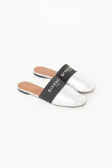 Givenchy Silver & Black Logo Mule