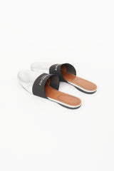 Givenchy Silver & Black Logo Mule