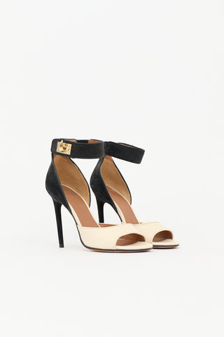 Givenchy Leather & Suede Lock Heel