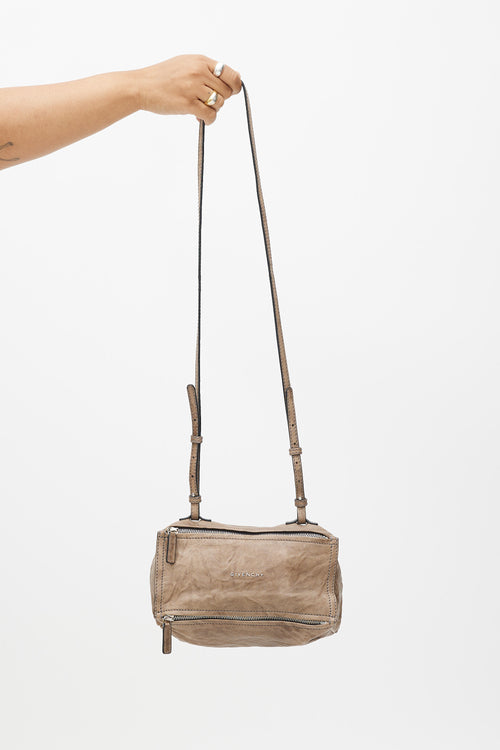 Givenchy Brown & Silver Leather Pandora Bag
