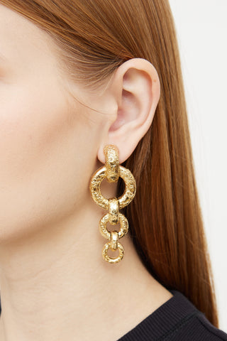 Givenchy Textured Gold Tone Clip Earrings