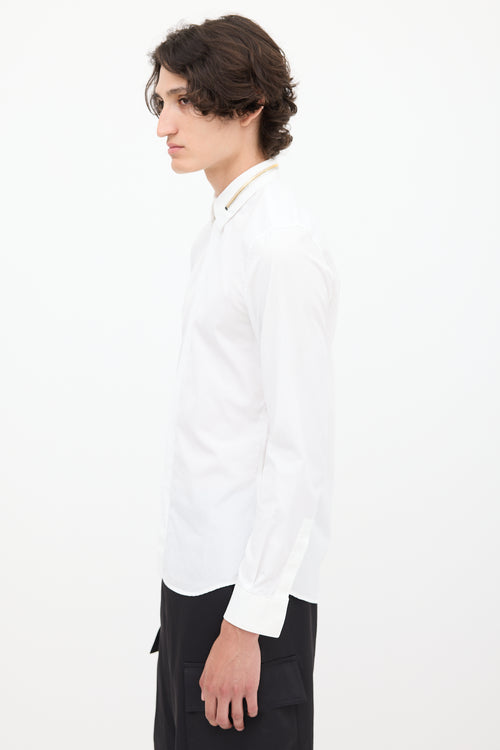 Givenchy White & Multicolour Zip Collar Shirt