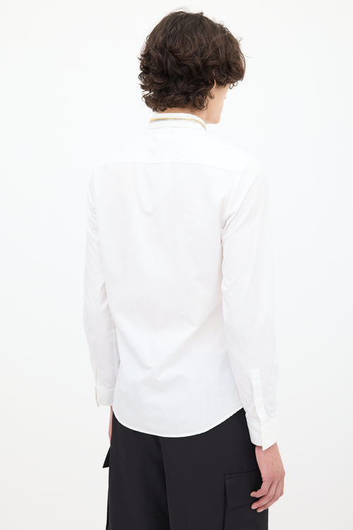 Givenchy White & Multicolour Zip Collar Shirt