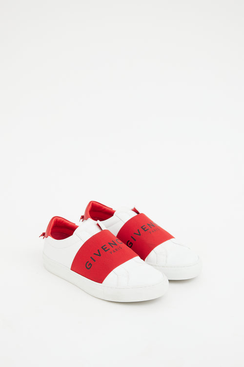 Givenchy White & Red Elastic Logo Sneaker