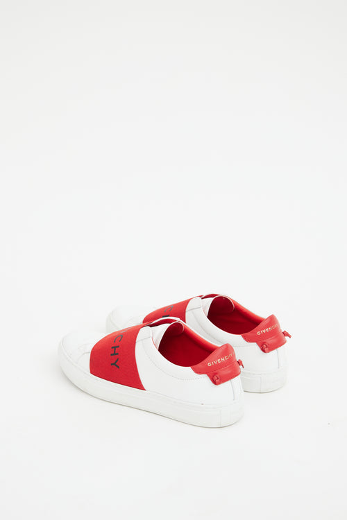 Givenchy White & Red Elastic Logo Sneaker