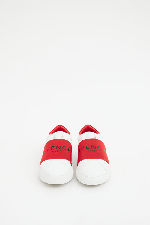 Givenchy White & Red Elastic Logo Sneaker