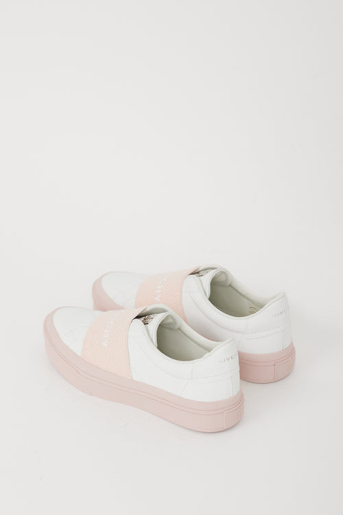 Givenchy White & Pink Leather City Sport Sneaker