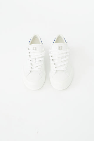 Givenchy White & Blue Leather City Sport Sneaker