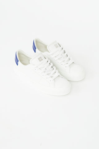 Givenchy White & Blue Leather City Sport Sneaker