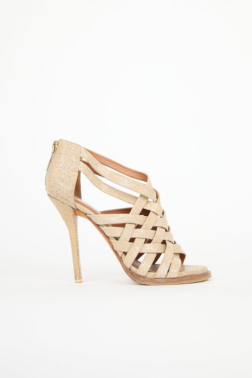 Givenchy Woven Leather Cage Sandal