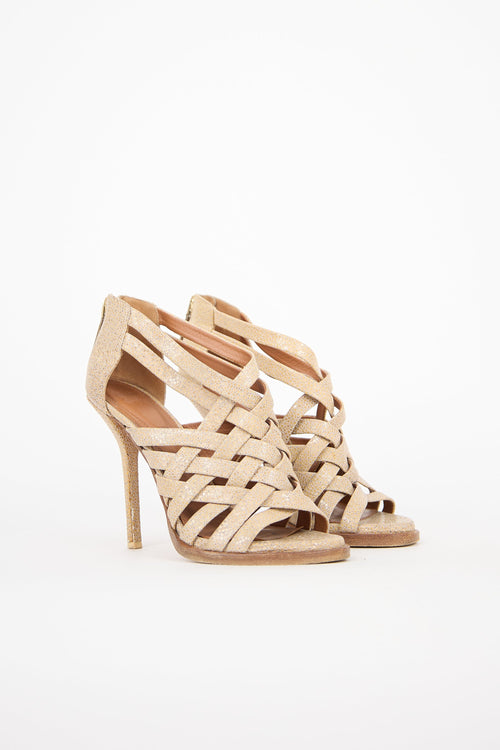 Givenchy Woven Leather Cage Sandal