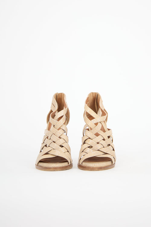 Givenchy Woven Leather Cage Sandal