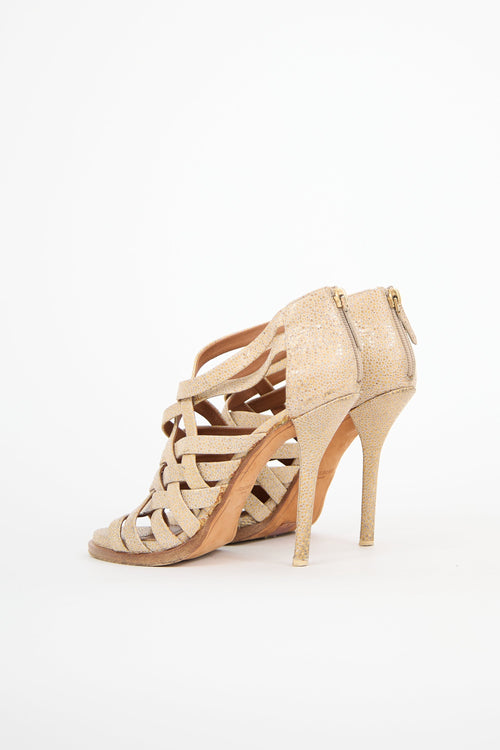 Givenchy Woven Leather Cage Sandal