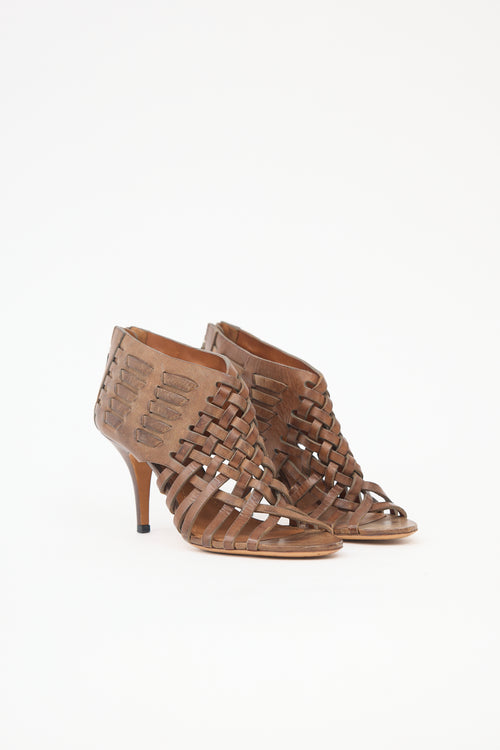 Givenchy Woven Leather Caged Sandal
