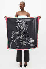 Givenchy X Disney Black & Multi Silk Bambi Scarf