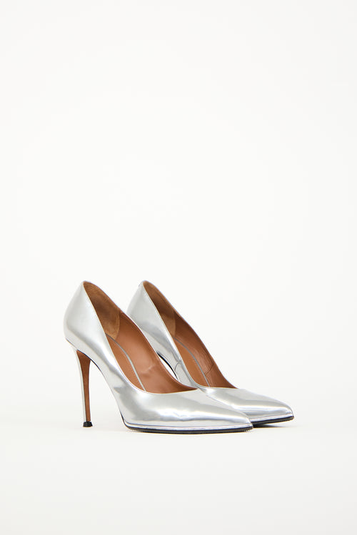 Givenchy Silver Leather Pointed Toe Pump