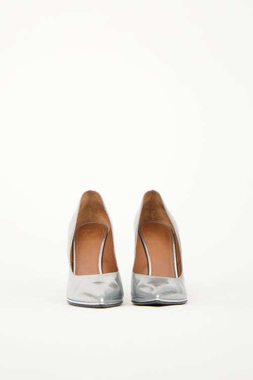 Givenchy Silver Leather Pointed Toe Pump